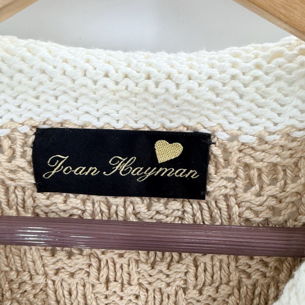 Vintage Joan Hayman Hand Knitted Sweater Vest Cottagecore Heart Buttons Small - Picture 6 of 6